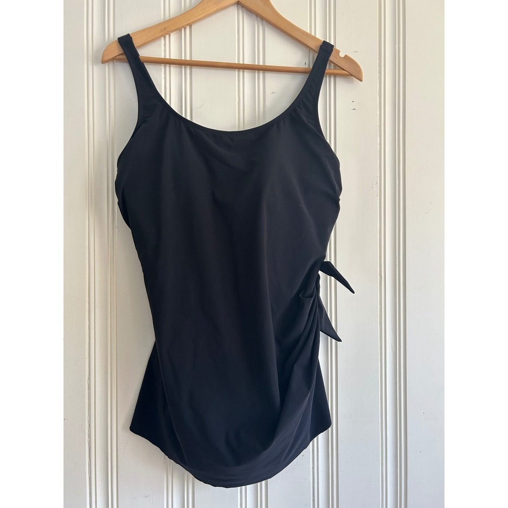 L.L. Bean Black One-Piece Swimsuit with Side Tie - Picture 4 of 13